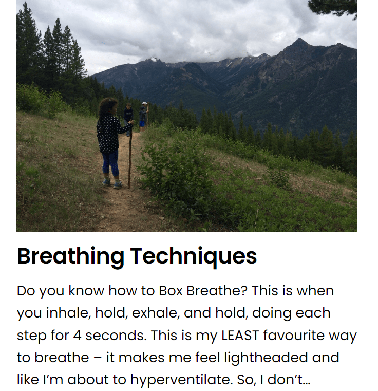 Breathing strategies to help you feel stable